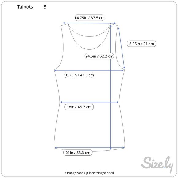 Talbots Orange Fringed Lace Sleeveless Side Zip  Back Button Shell NWT Size 8 - Picture 12 of 12